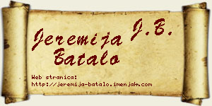 Jeremija Batalo vizit kartica